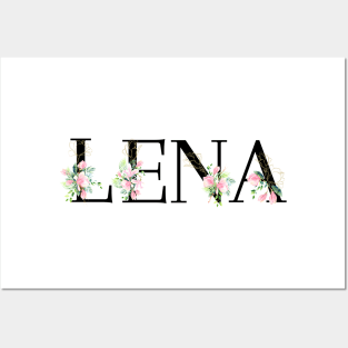 Name Lena in flowers. Posters and Art